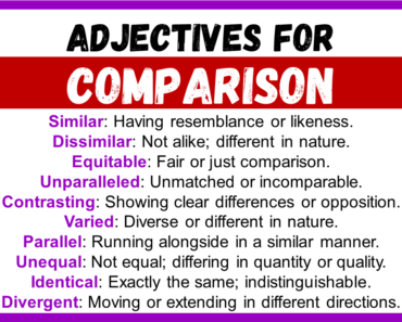 20+ Best Adjectives for Comparison, Words to Describe Comparison