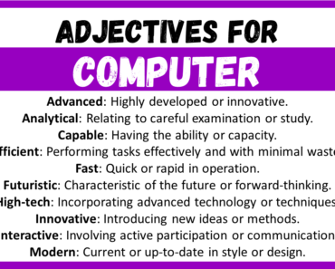 20+ Best Words to Describe Computer, Adjectives for Computer