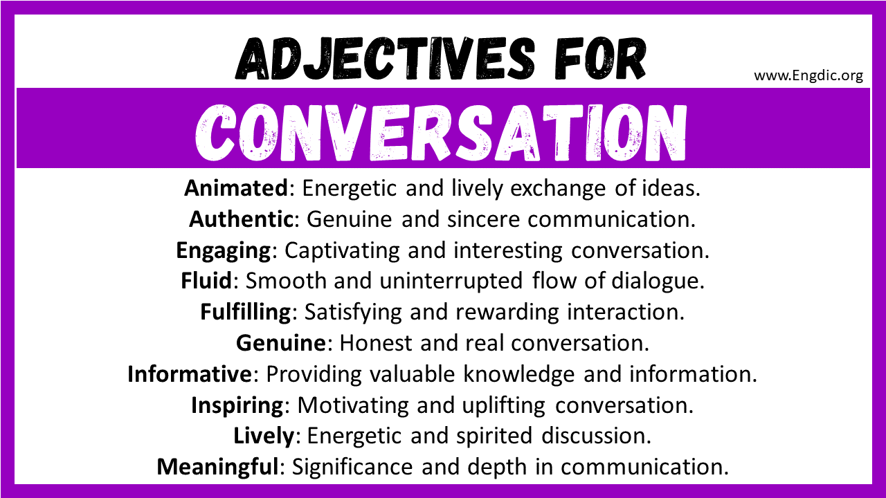 Adjectives for Conversation