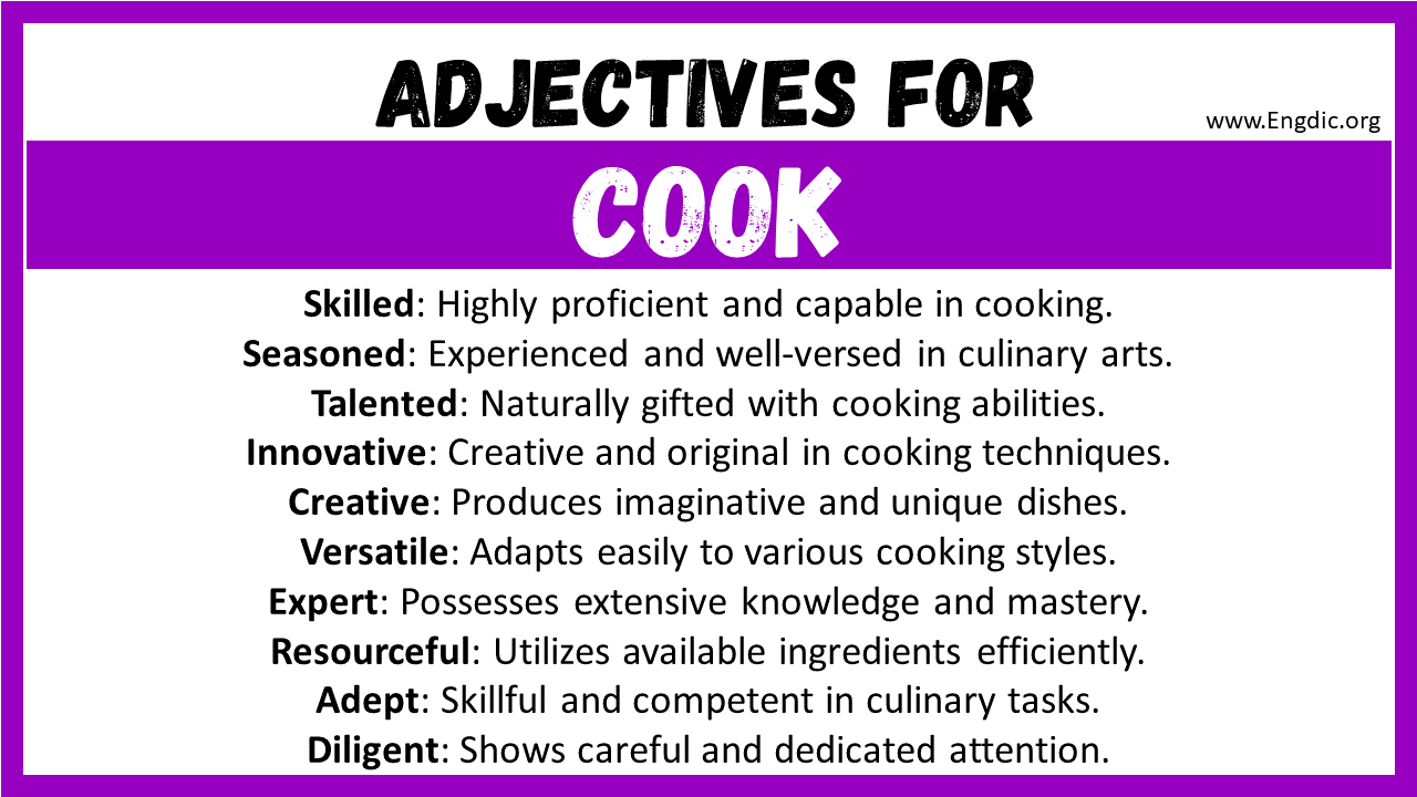 Adjectives for Cook