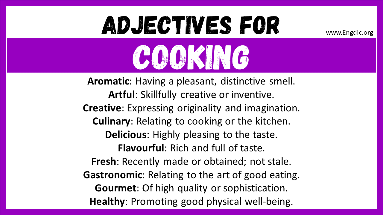 Adjectives for Cooking