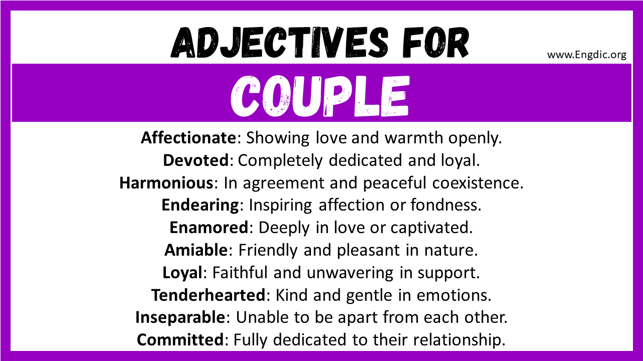 Adjectives for Couple
