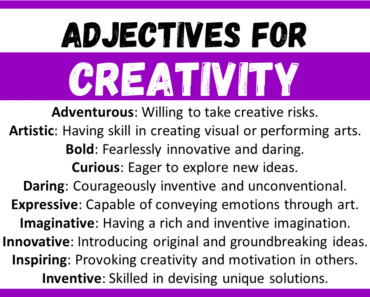 20+ Best Words to Describe Creativity, Adjectives for Creativity