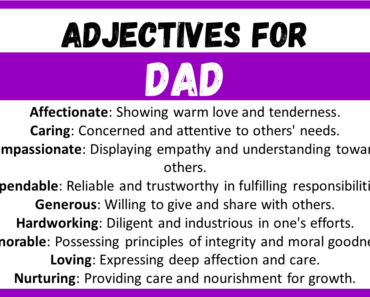 20+ Best Words to Describe Dad, Adjectives for Dad