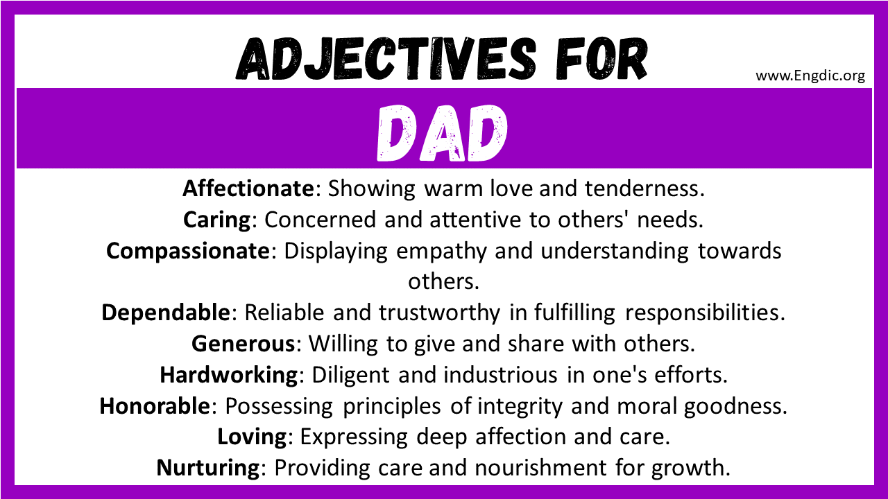 Adjectives for Dad