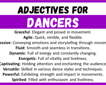 20+ Best Words to Describe Dancers, Adjectives for Dancers