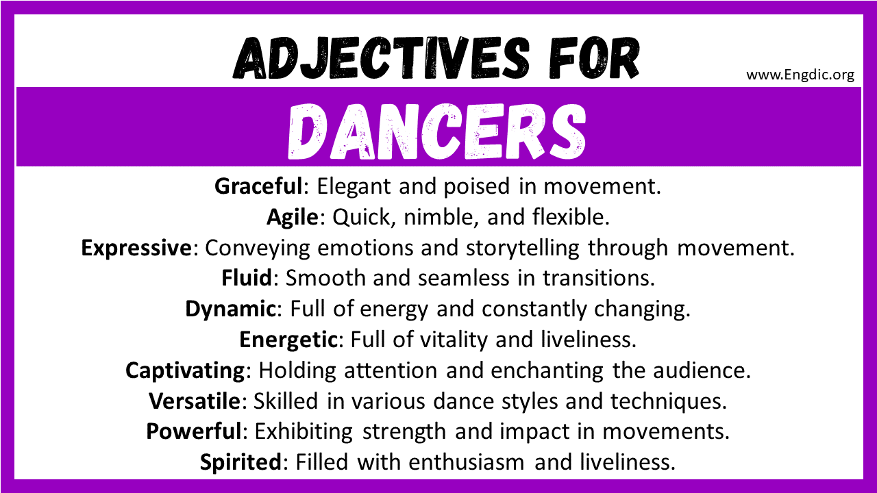 Adjectives for Dancers