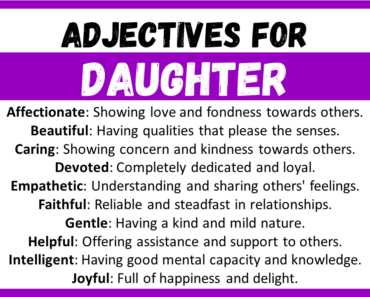 20+ Best Words to Describe Daughter, Adjectives for Daughter