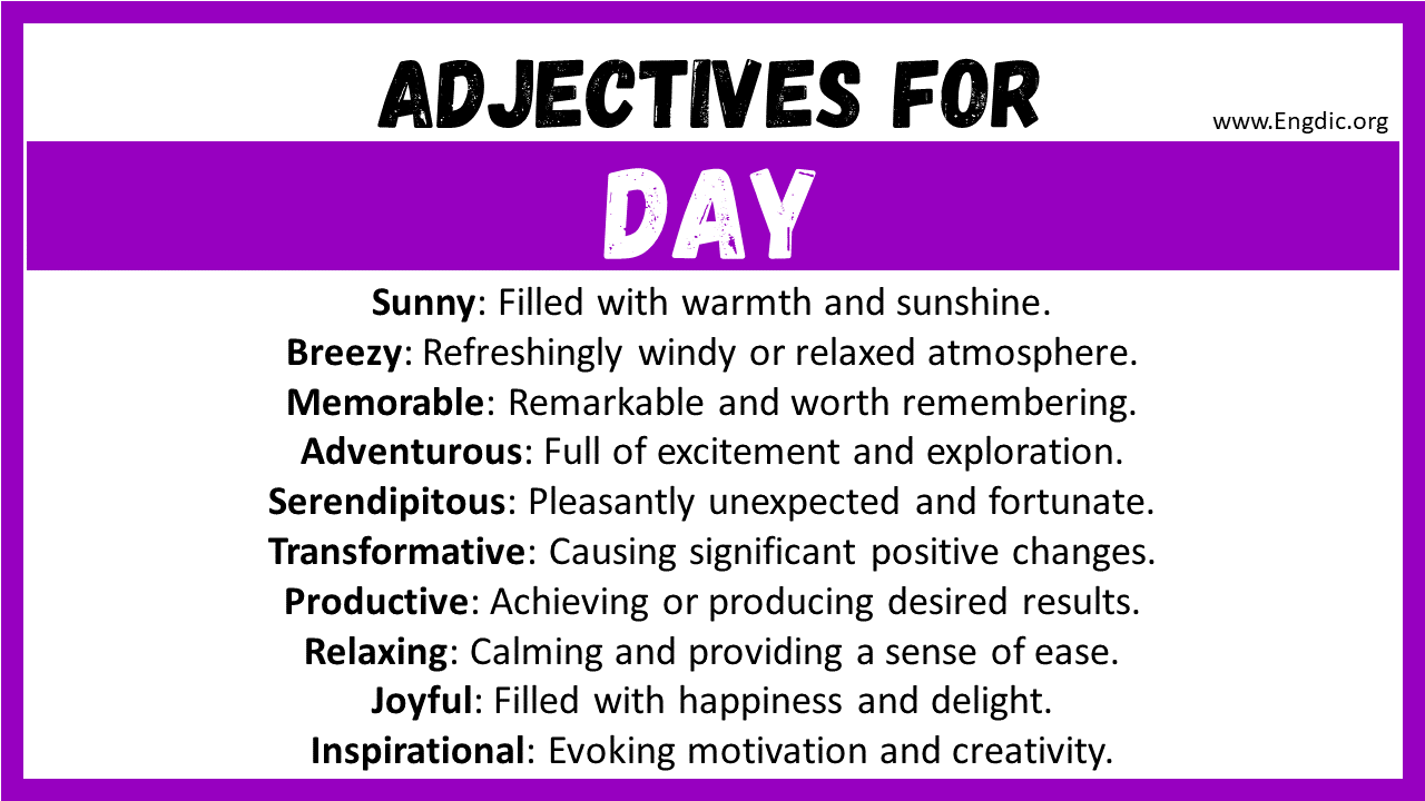 Adjectives for Day