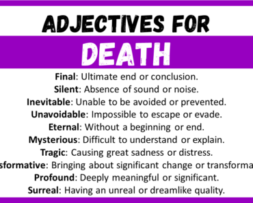 20+ Best Words to Describe Death, Adjectives for Death