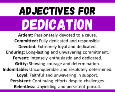 20+ Best Words to Describe Dedication, Adjectives for Dedication