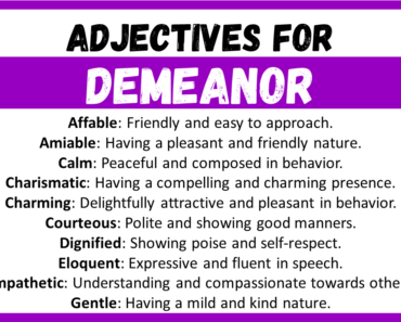 20+ Best Words to Describe Demeanor, Adjectives for Demeanor