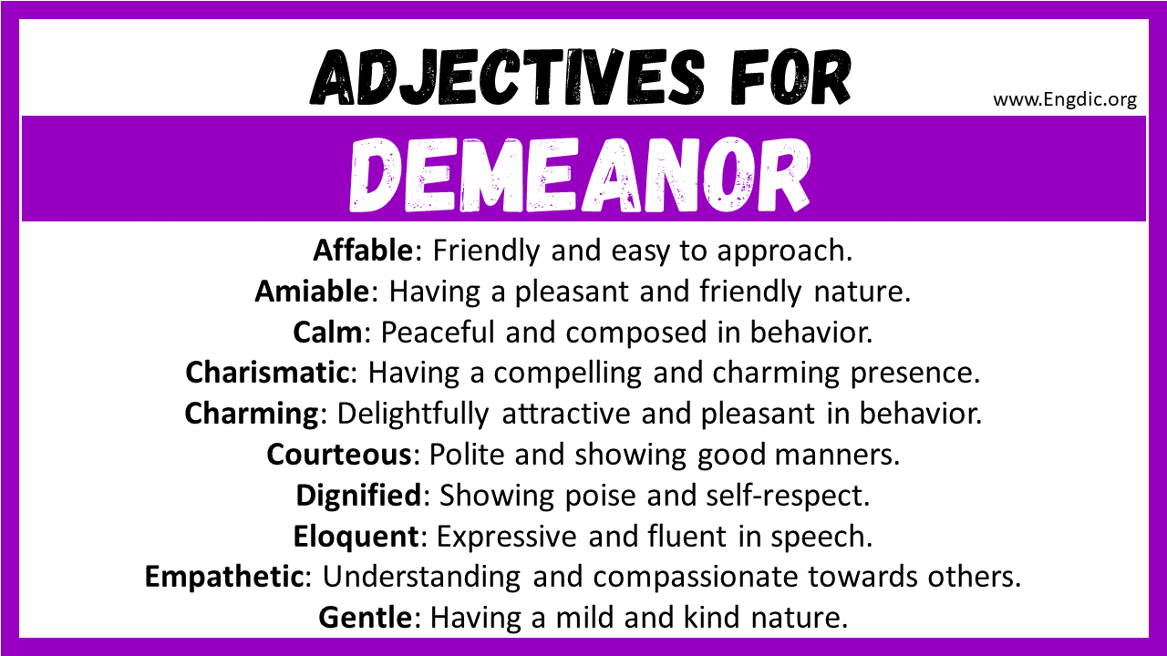 20+ Best Words to Describe Demeanor, Adjectives for Demeanor - EngDic