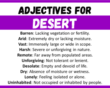 20+ Best Words to Describe Desert, Adjectives for Desert
