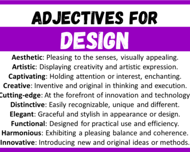 20+ Best Words to Describe Design, Adjectives for Design