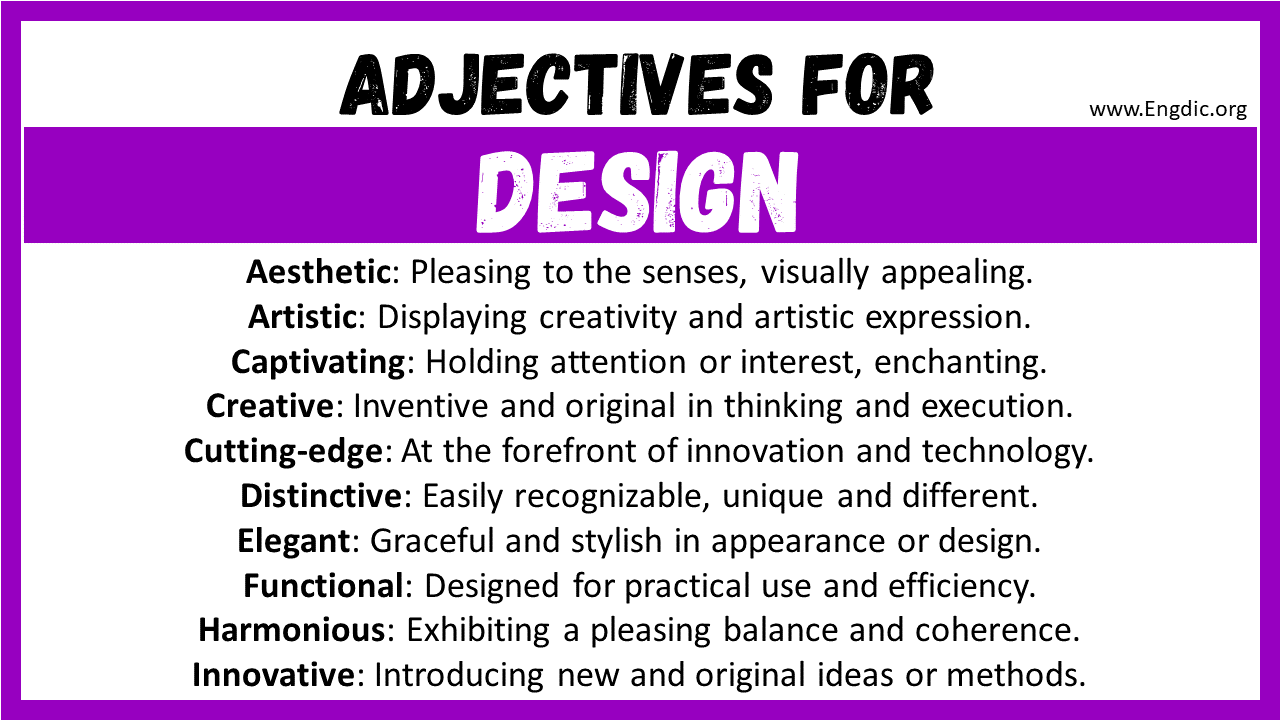 20+ Best Words to Describe Design, Adjectives for Design EngDic