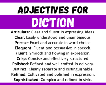 20+ Best Words to Describe Diction, Adjectives for Diction