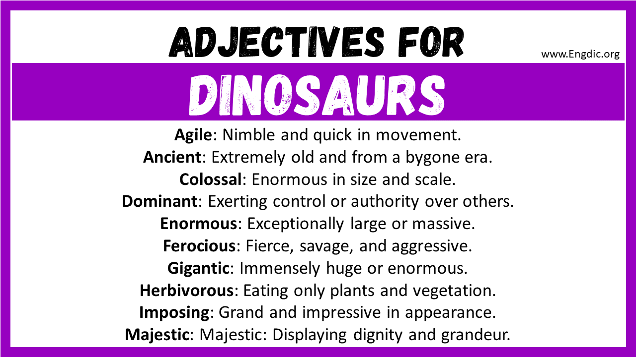 Adjectives for Dinosaurs