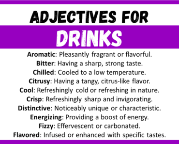 20+ Best Words to Describe Drinks, Adjectives for Drinks