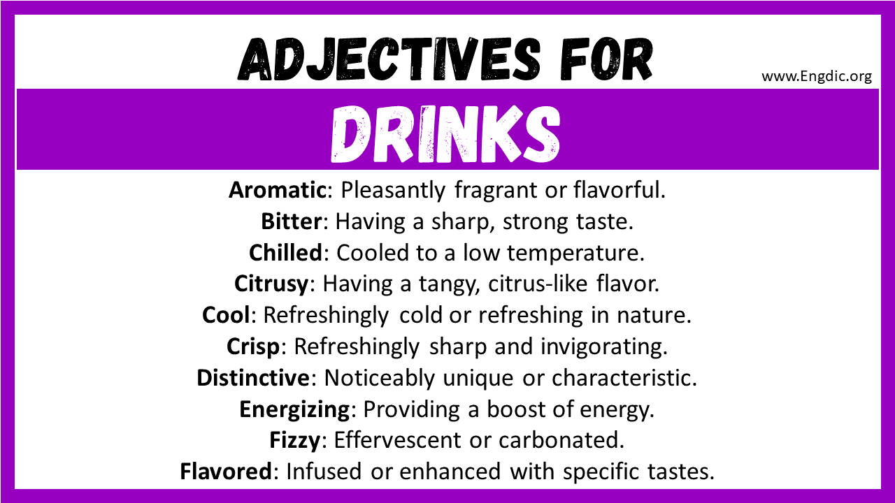 Adjectives for Drinks