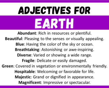 20+ Best Words to Describe Earth, Adjectives for Earth