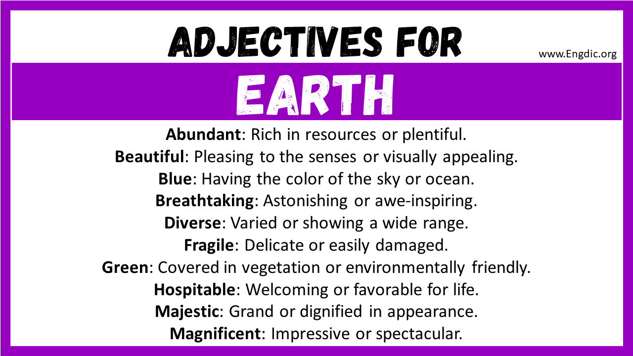 Adjectives for Earth