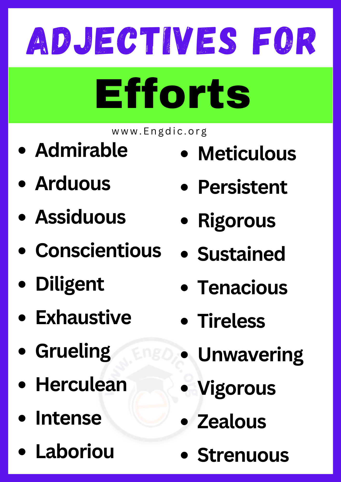 Adjectives for Efforts