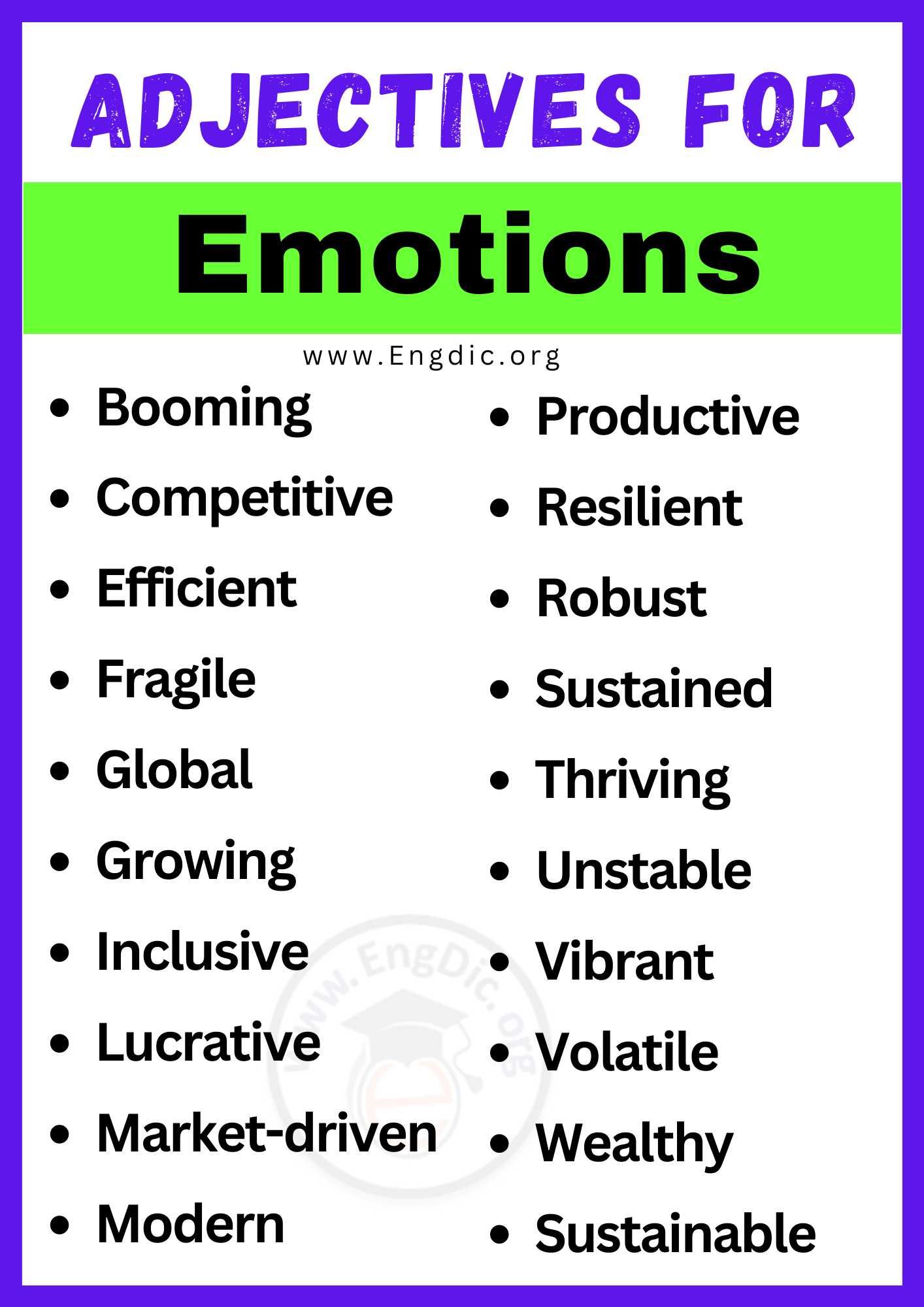 20+ Best Words to Describe Emotions, Adjectives for Emotions - EngDic
