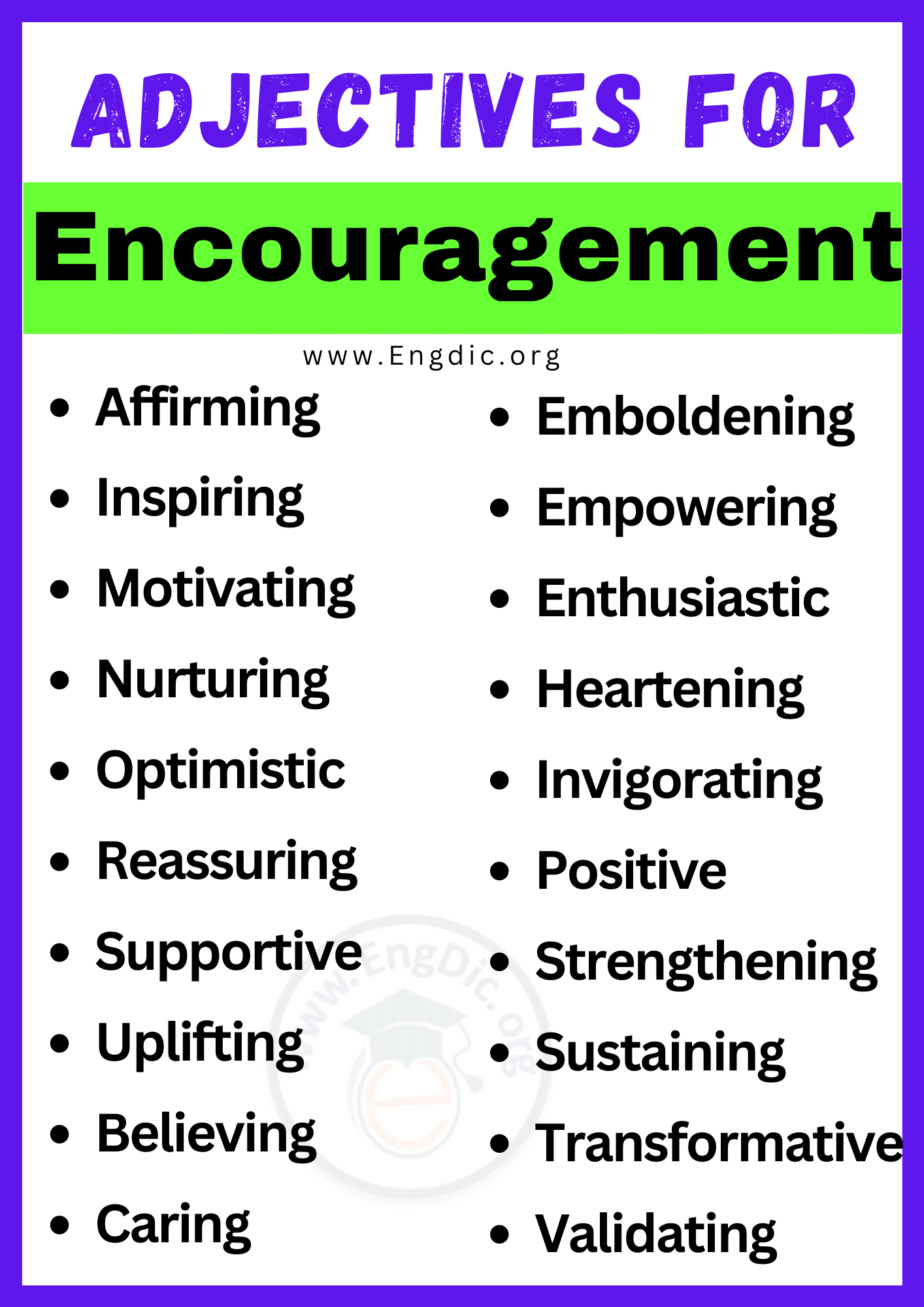 Adjectives for Encouragement