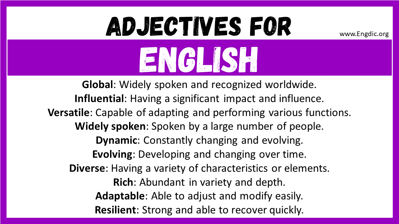 Adjectives for English