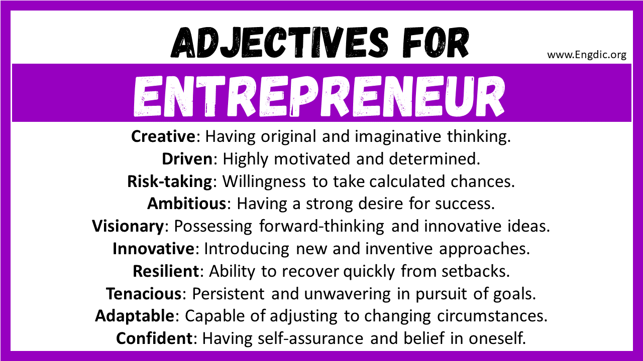 Adjectives for Entrepreneur