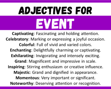 20+ Best Words to Describe Event, Adjectives for Event