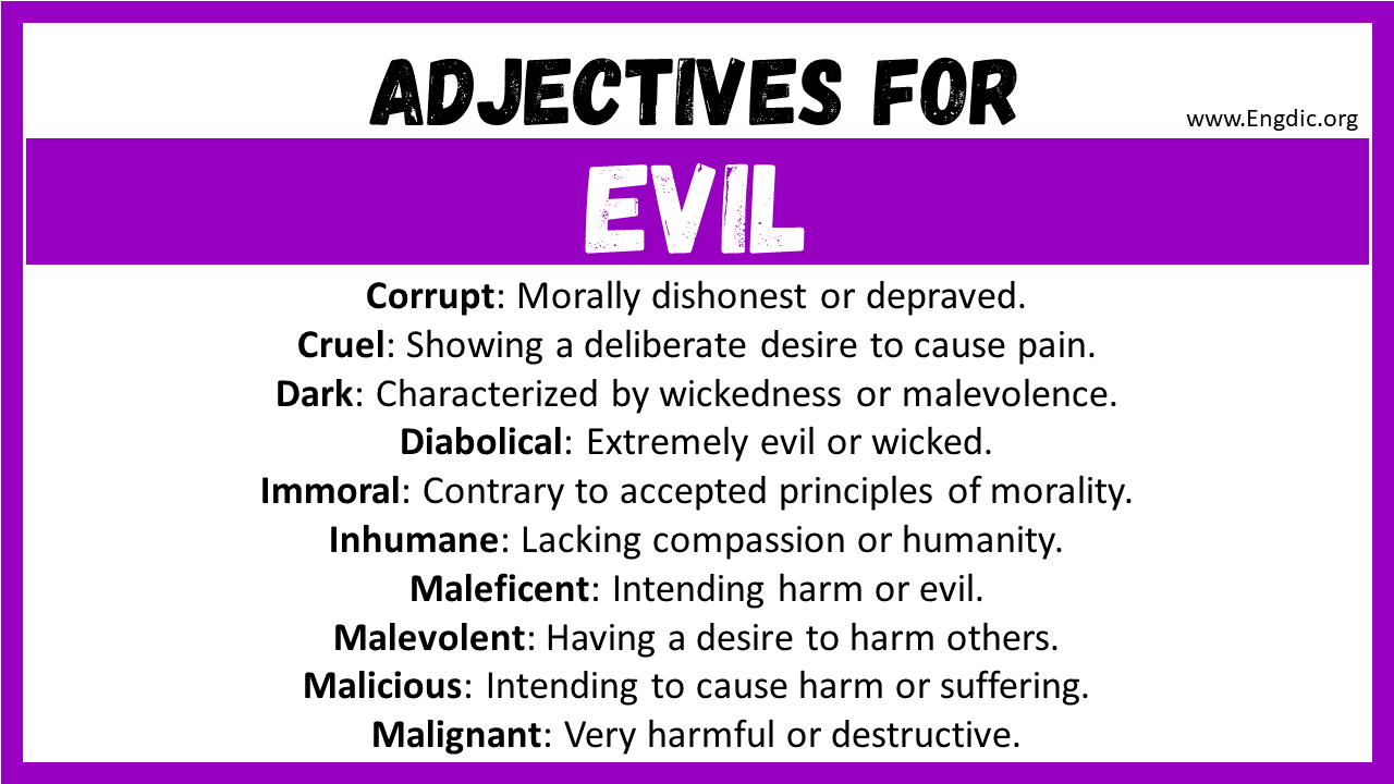 Adjectives for Evil