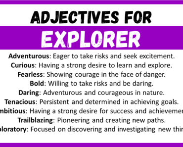 20+ Best Words to Describe Explorer, Adjectives for Explorer