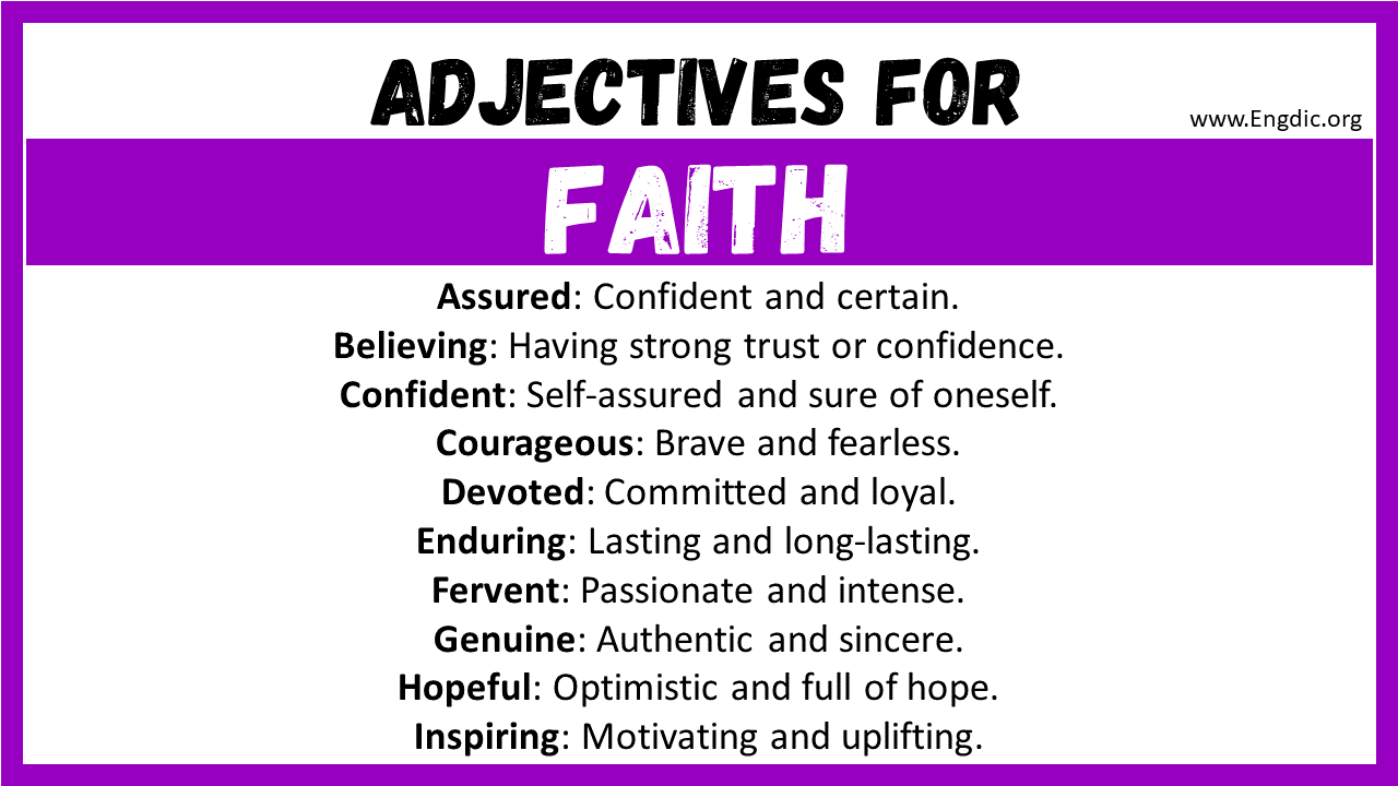 Adjectives for Faith