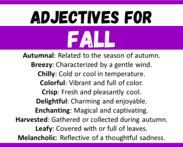 20+ Best Words to Describe Fall, Adjectives for Fall