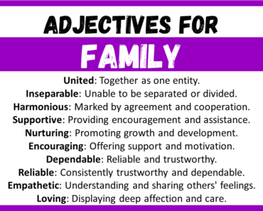 20+ Best Words to Describe Family, Adjectives for Family