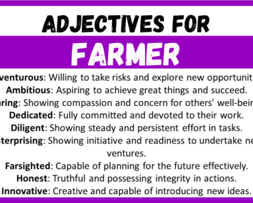20+ Best Words to Describe Farmer, Adjectives for Farmer