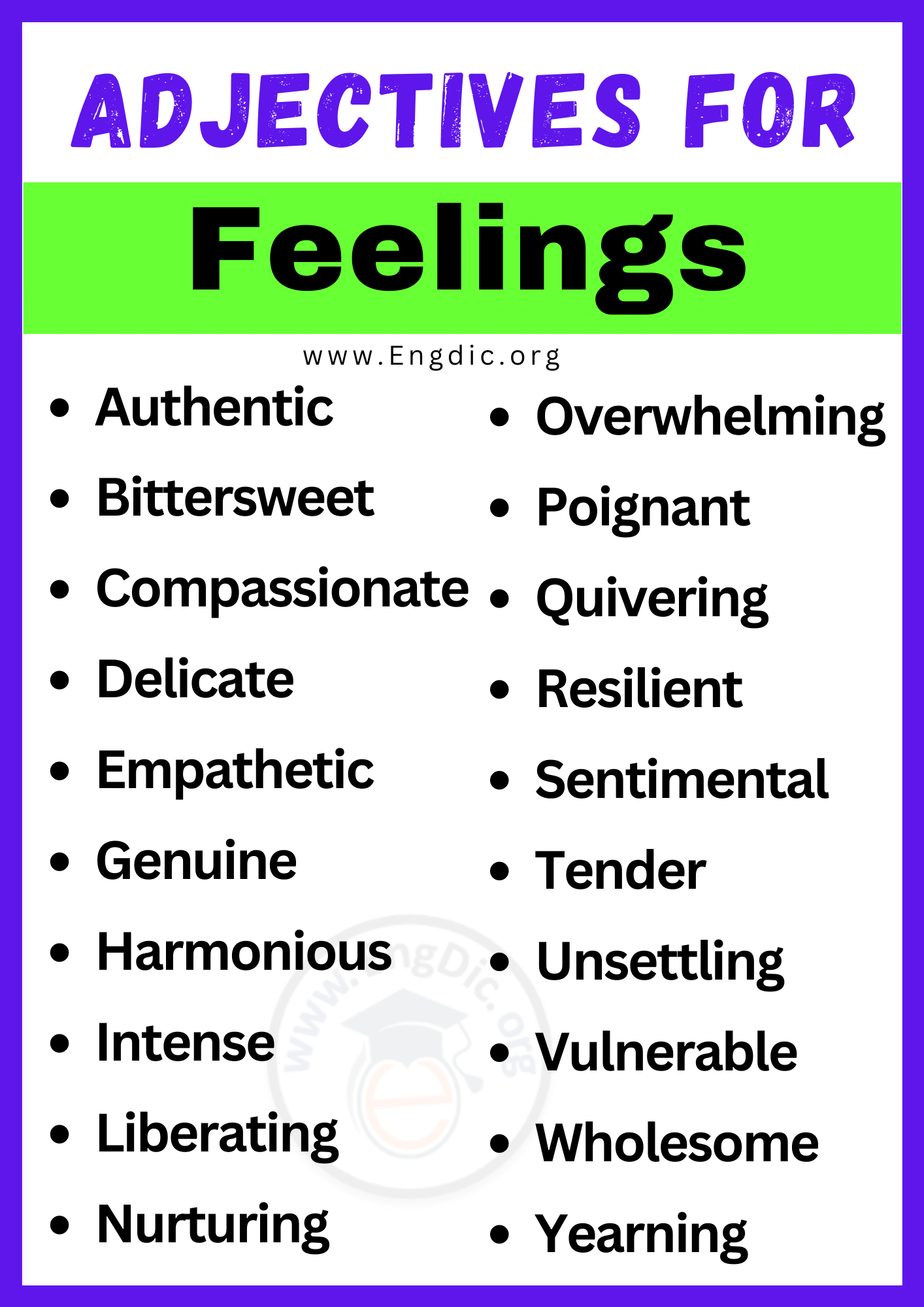 Adjectives for Feelings