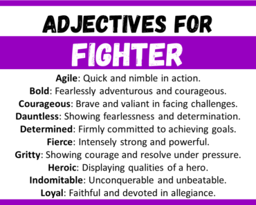 20+ Best Words to Describe Fighter, Adjectives for Fighter