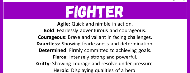 20+ Best Words to Describe Fighter, Adjectives for Fighter