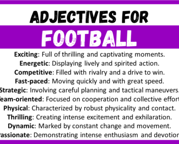 20+ Best Words to Describe Football, Adjectives for Football