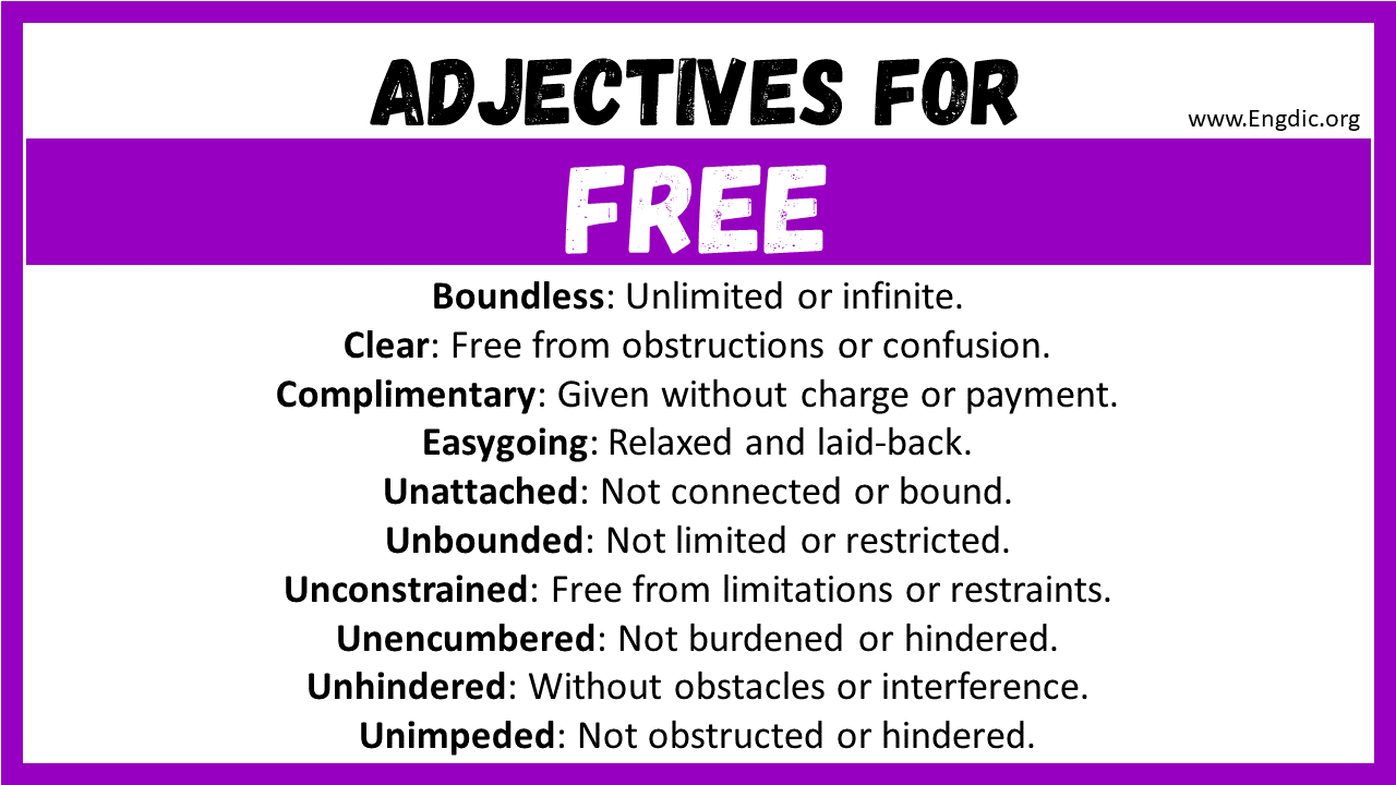 Adjectives for Free