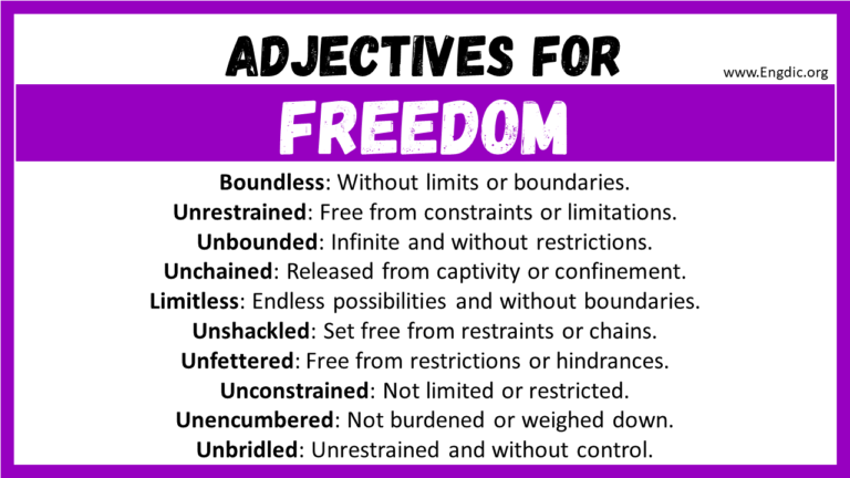20+ Best Words to Describe Freedom, Adjectives for Freedom - EngDic