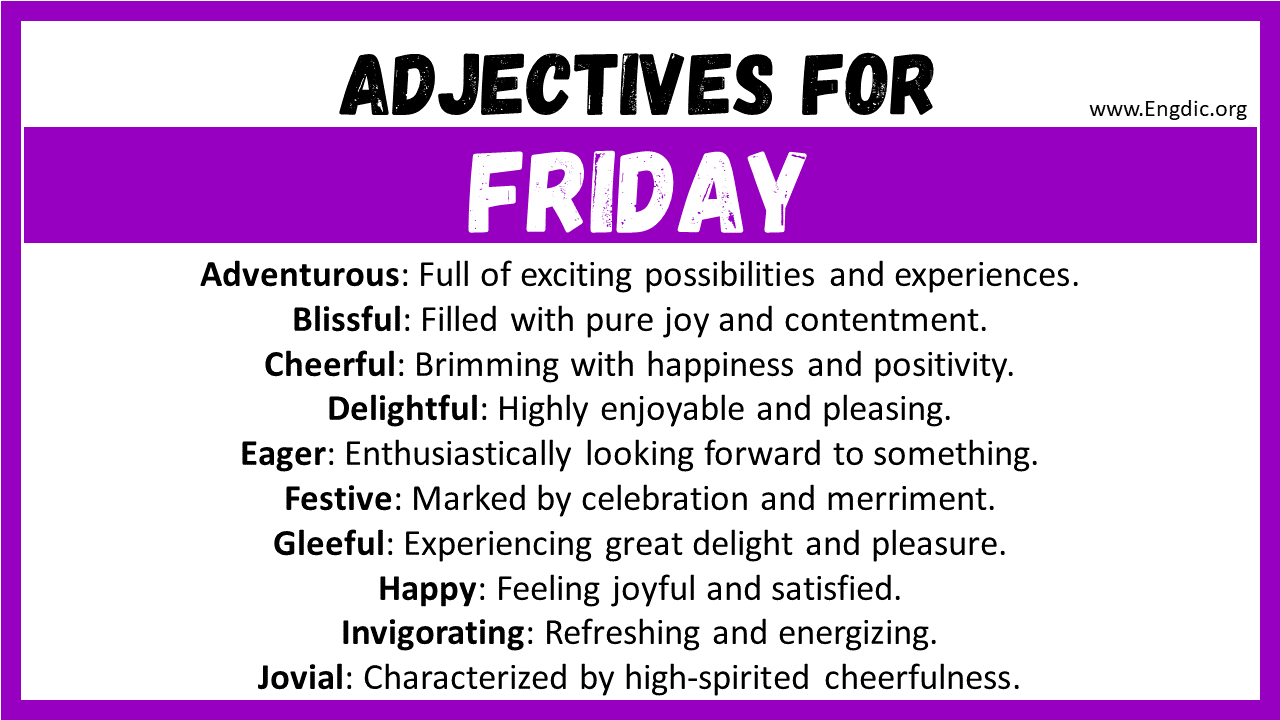 Adjectives for Friday