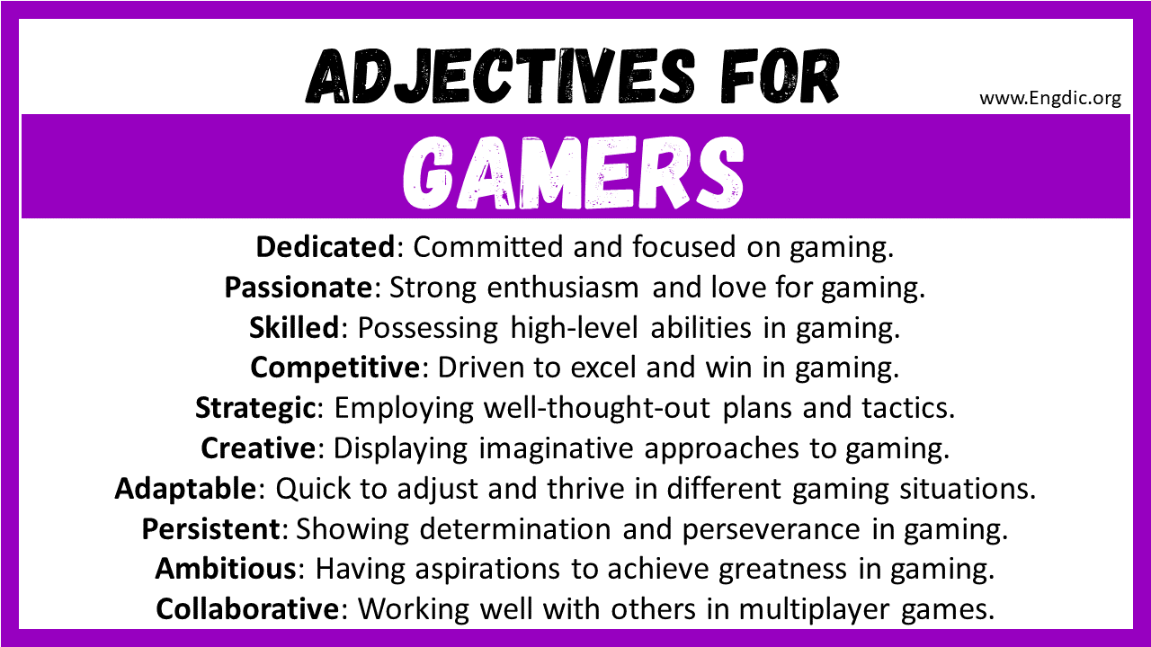 Adjectives for Gamers