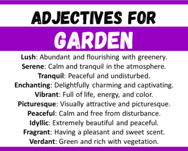 20+ Best Words to Describe Garden, Adjectives for Garden