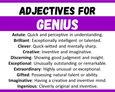 20+ Best Words to Describe Genius, Adjectives for Genius