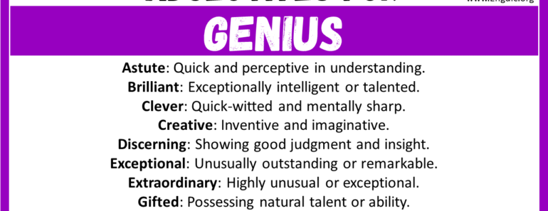 20+ Best Words to Describe Genius, Adjectives for Genius