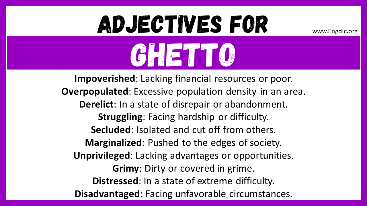 Adjectives for Ghetto